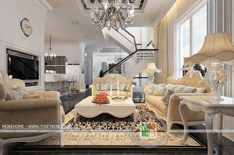 Thiết kế nội thất phong cách tân cổ điển sang trọng, đẳng cấp cho nhà biệt thự Khám phá các mẫu thiết kế phòng khách tân cổ điển tiện nghi