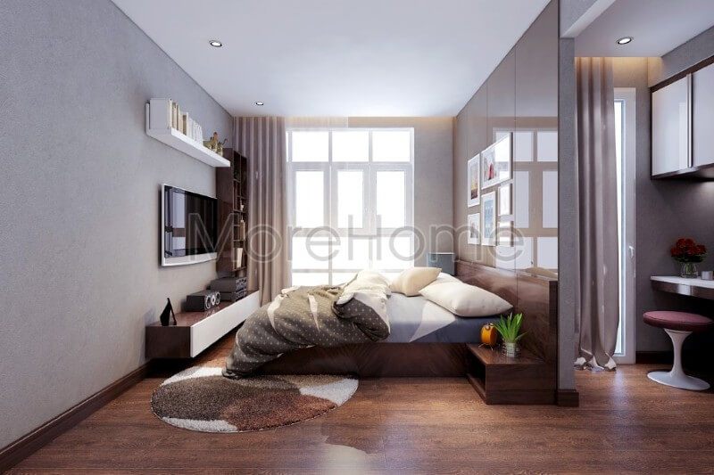 Thiết kế nội thất phòng ngủ chung cư trẻ trung
